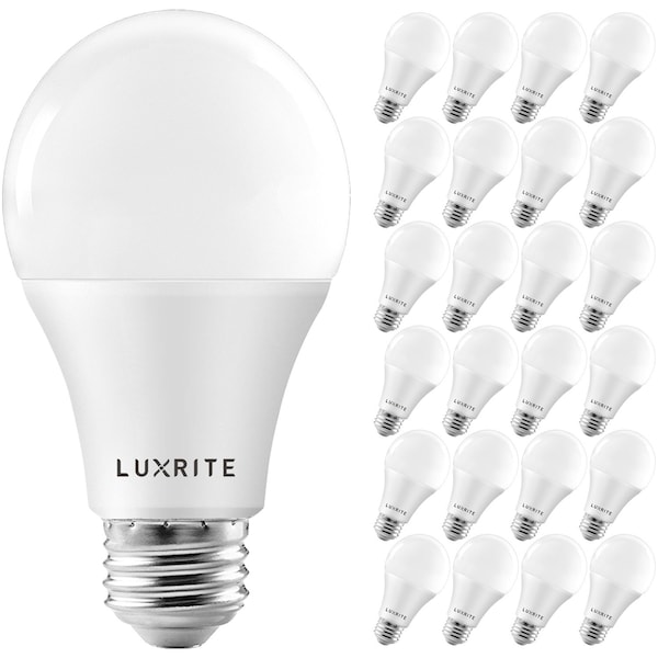Luxrite A19 LED Light Bulbs 15W (100W Equivalent) 1600LM 5000K Bright White Dimmable E26 Base 24-Pack LR21443-24PK - main